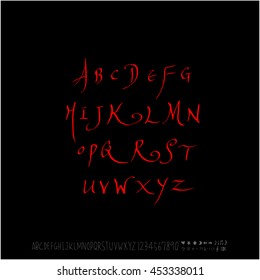 Alphabet & number / handwriting - vector