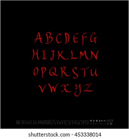 Alphabet & number / handwriting - vector