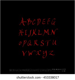 Alphabet & number / handwriting - vector
