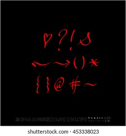 Alphabet & number / handwriting - vector
