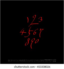 Alphabet & number / handwriting - vector