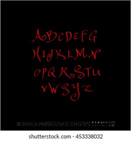 Alphabet & number / handwriting - vector