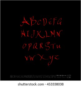Alphabet & number / handwriting - vector