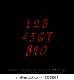 Alphabet & number / handwriting - vector