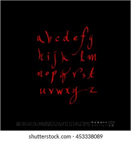 Alphabet & number / handwriting - vector