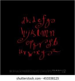 Alphabet & number / handwriting - vector