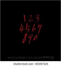 Alphabet & number / handwriting - vector