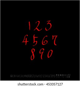 Alphabet & number / handwriting - vector