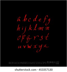 Alphabet & number / handwriting - vector
