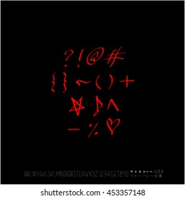 Alphabet & number / handwriting - vector