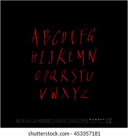 Alphabet & number / handwriting - vector