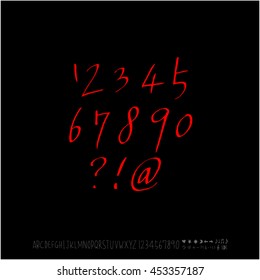 Alphabet & number / handwriting - vector