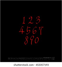 Alphabet & number / handwriting - vector