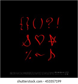 Alphabet & number / handwriting - vector