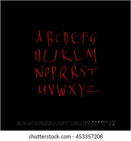 Alphabet & number / handwriting - vector