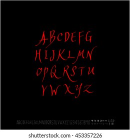 Alphabet & number / handwriting - vector