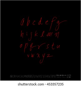 Alphabet & number / handwriting - vector