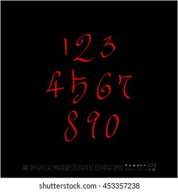 Alphabet & number / handwriting - vector