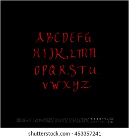 Alphabet & number / handwriting - vector