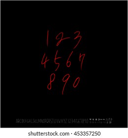 Alphabet & number / handwriting - vector