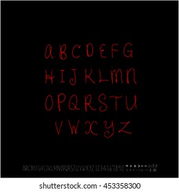 Alphabet & number / handwriting - vector