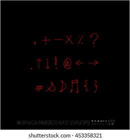 Alphabet & number / handwriting - vector