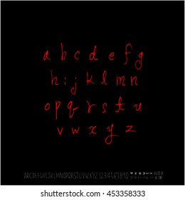 Alphabet & number / handwriting - vector
