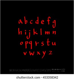 Alphabet & number / handwriting - vector