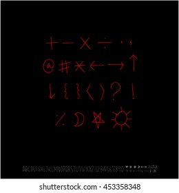 Alphabet & number / handwriting - vector