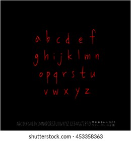 Alphabet & number / handwriting - vector