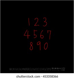 Alphabet & number / handwriting - vector