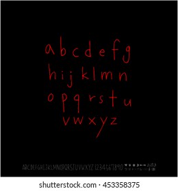 Alphabet & number / handwriting - vector