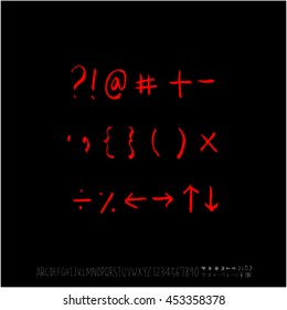 Alphabet & number / handwriting - vector