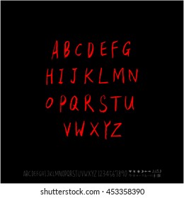 Alphabet & number / handwriting - vector