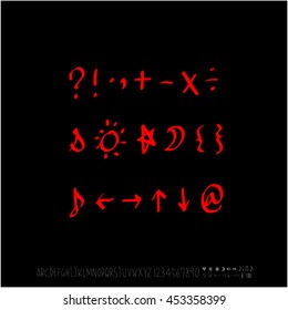 Alphabet & number / handwriting - vector