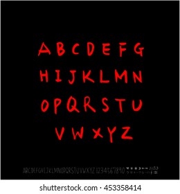 Alphabet & number / handwriting - vector