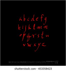 Alphabet & number / handwriting - vector