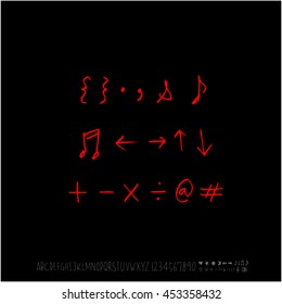 Alphabet & number / handwriting - vector