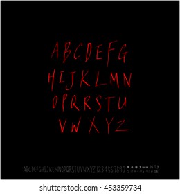 Alphabet & number / handwriting - vector