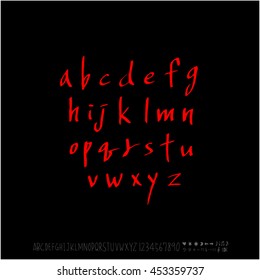 Alphabet & number / handwriting - vector