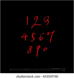Alphabet & number / handwriting - vector
