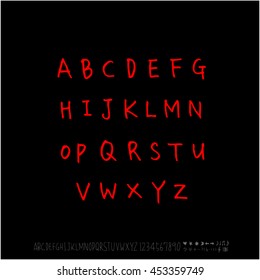 Alphabet & number / handwriting - vector