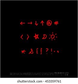 Alphabet & number / handwriting - vector