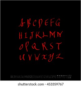 Alphabet & number / handwriting - vector