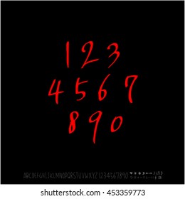 Alphabet & number / handwriting - vector