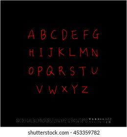 Alphabet & number / handwriting - vector