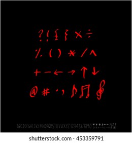 Alphabet & number / handwriting - vector