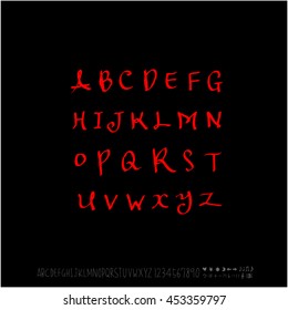Alphabet & number / handwriting - vector
