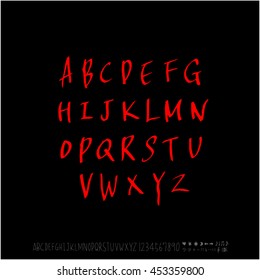 Alphabet & number / handwriting - vector