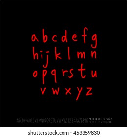 Alphabet & number / handwriting - vector
